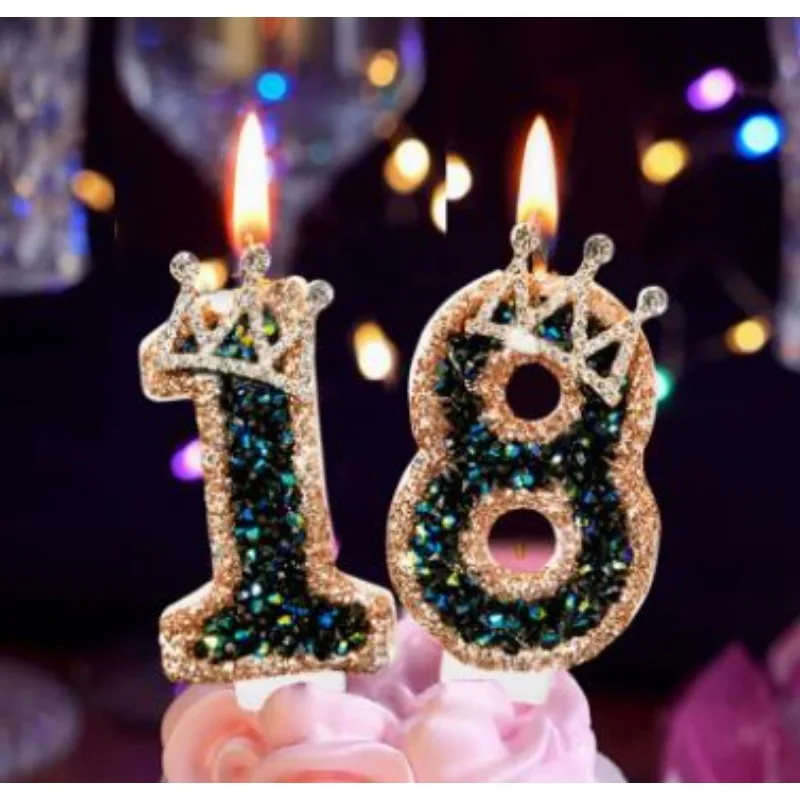 1 قطعة رقم عيد الميلاد 0-9 شموع رقم التاج الشموع لكعك عيد الميلاد شمعة كبيرة لحفلات الزفاف استحمام الطفل الديكور