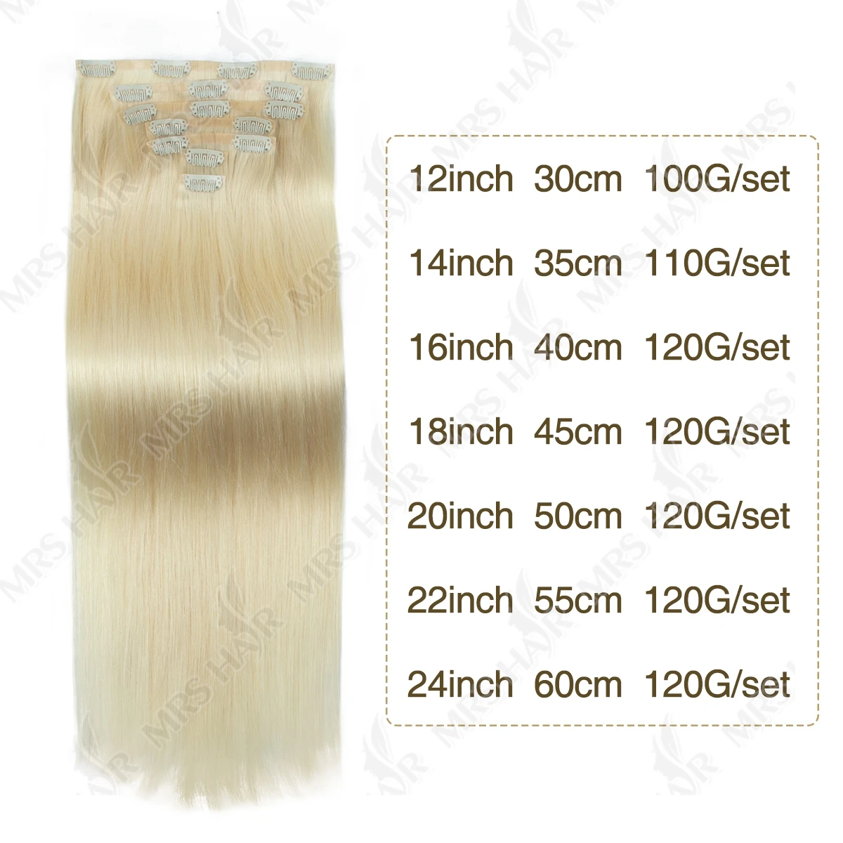 Clip invisibile bionda nelle estensioni dei capelli Macchina per capelli umani Remy Iniettato Clip in PU sui capelli 7 pezzi 12 "-24" Clip invisibile