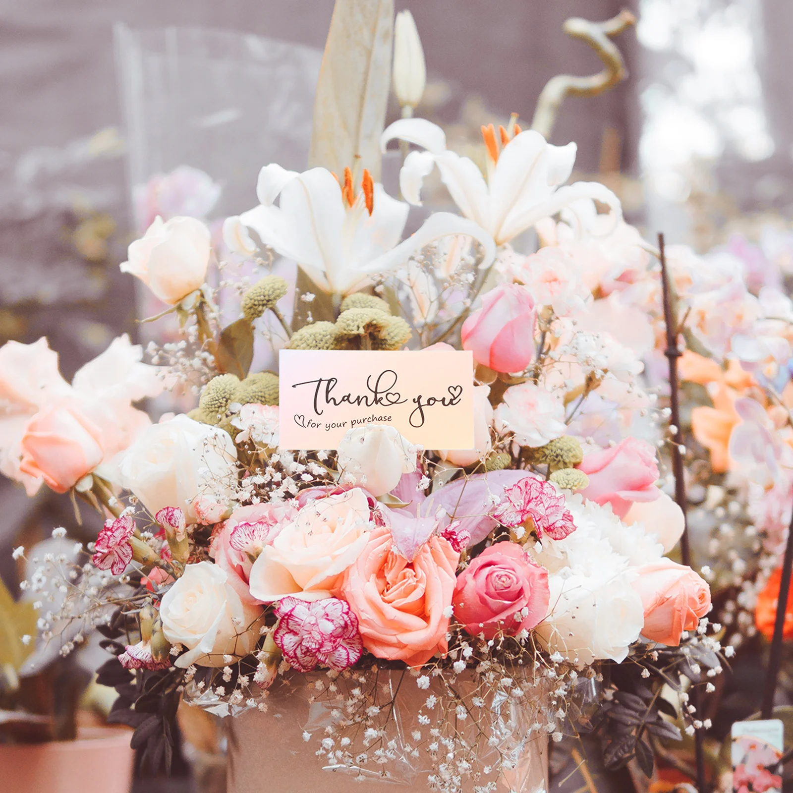 

50Pcs Thank You Cards Small Business Postcards Compact Lightweight Blank Space for Notes Business Thank You for Your Order Cards