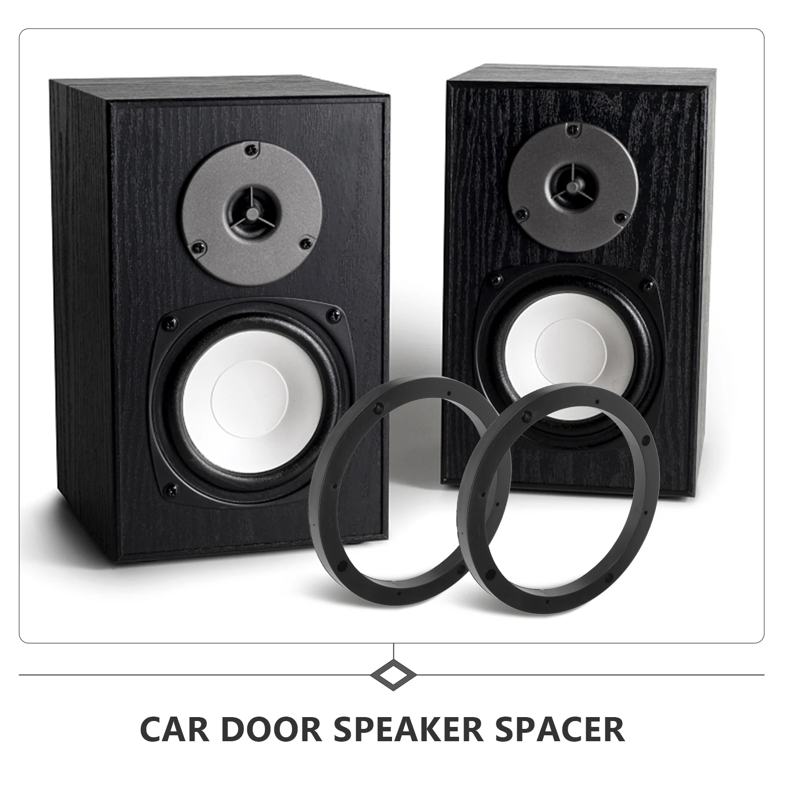 

2Pcs Durable Car Door Speaker Spacer Rings 6.5 Inch Speaker Mounting Adapter for Audio Upgrade