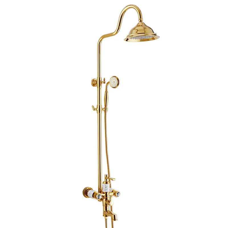 

European shower set, all copper gold shower faucet