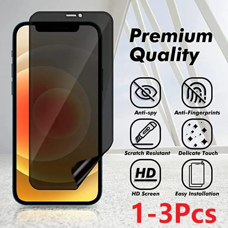 1-3Pcs Full Cover Private Screen Protector For iPhone 6 7 8 Plus SE 2020 Privacy Hydrogel film 11 X XS MAX XR Privacy Case