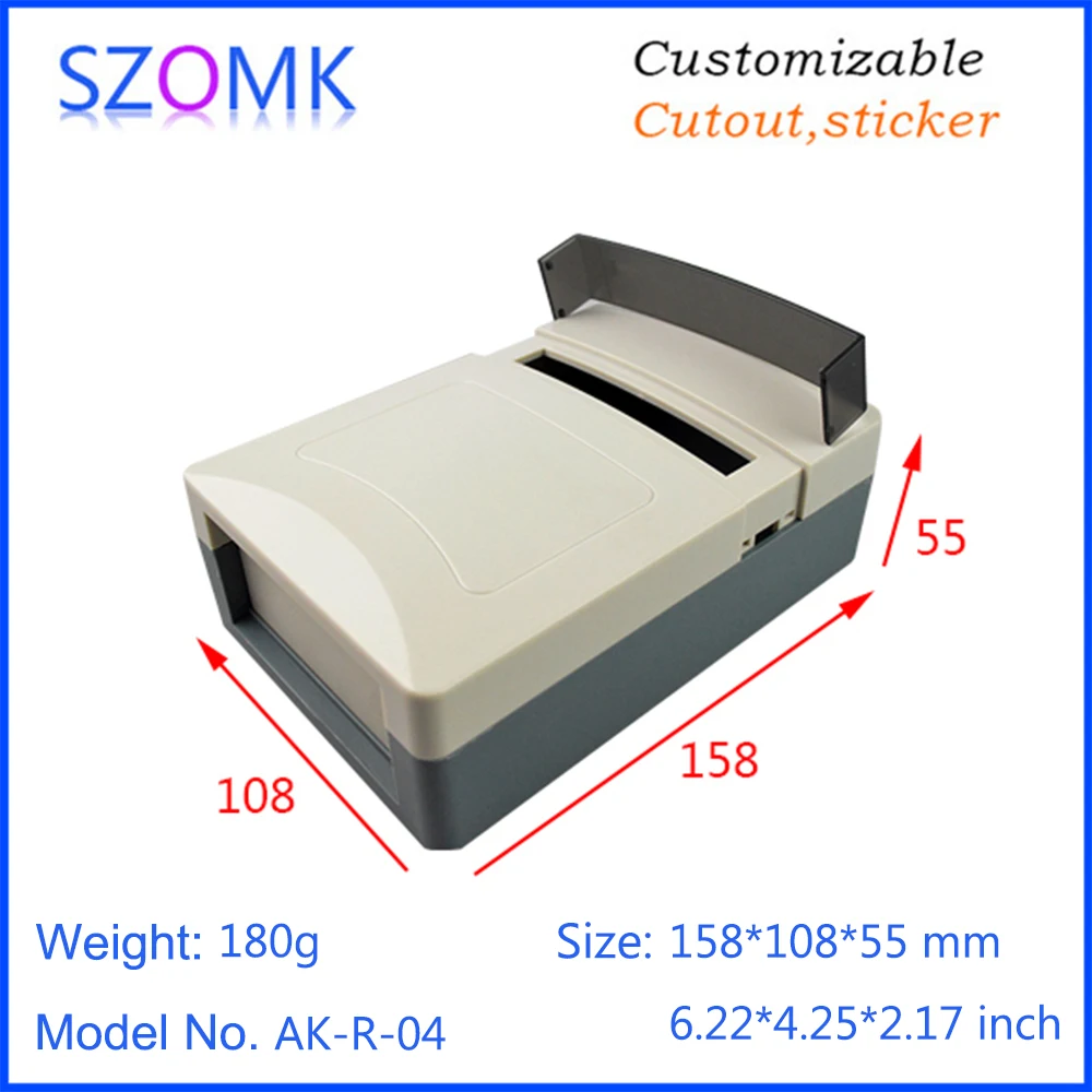 1Pcs Split body enclosure wall mounting plastic RFID instrument box 158*108*55 mm szomk abs switch box plastic outlet enclosure