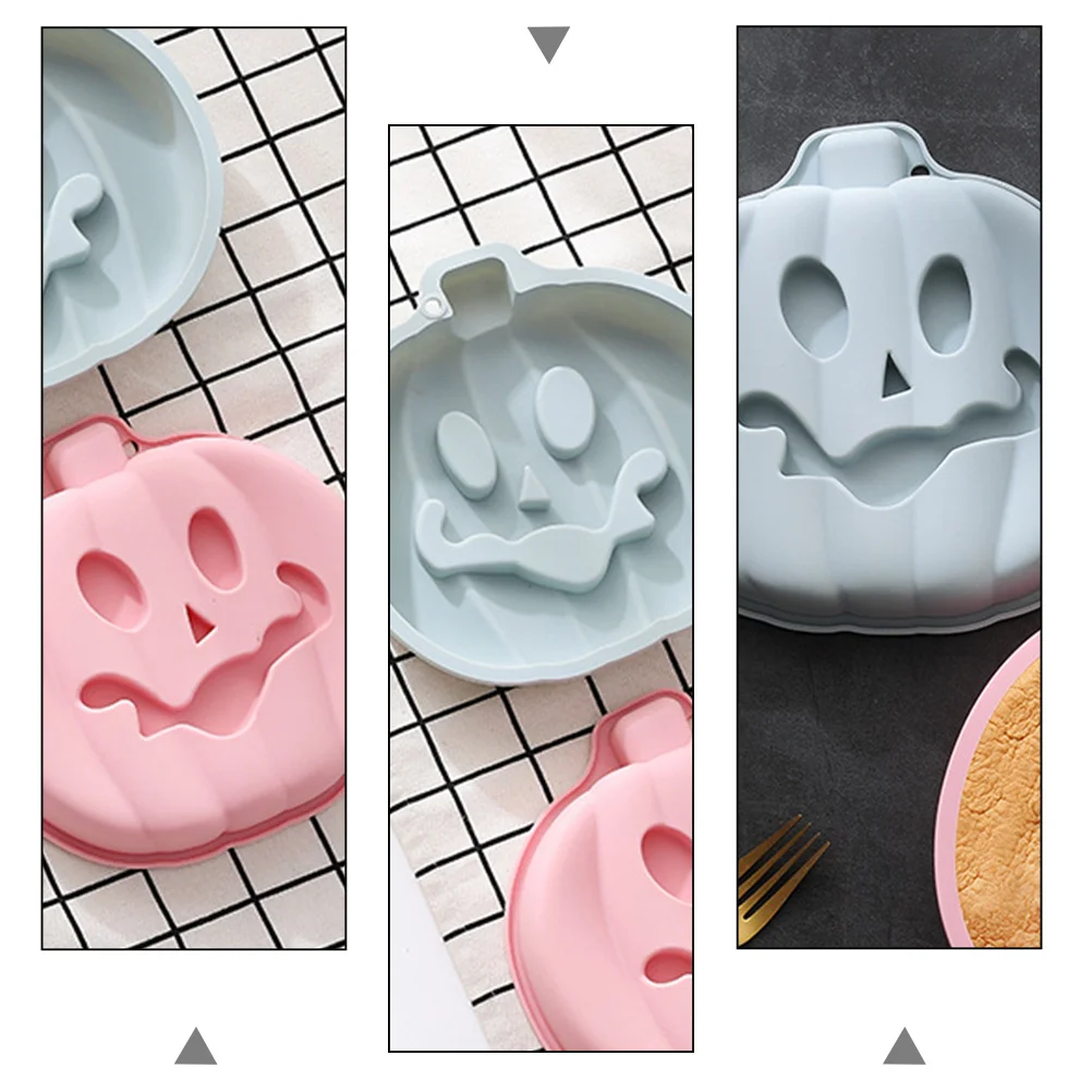 

2Pcs Halloween Pumpkin Baking Molds Fondant Cake Molds Household Baking Props DIY Decoration Assorted Color Silicone Mold