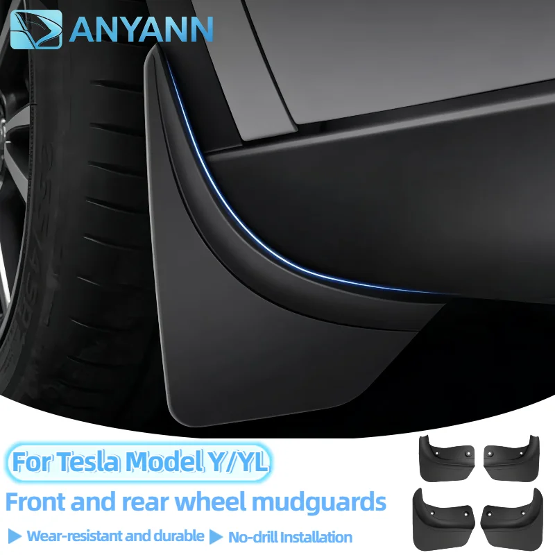 Front Rear Mudflaps Splash Guards For Tesla Model YL/Y Juniper 2025-2026 Mudguards Wheel Fender Protector Auto Parts Accessories