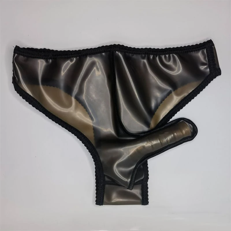 S-3XL Doux Latex En Plastique Ajusté Hommes T-Briefs Costumes De ixPrivée Culotte Slips Taille Basse Sous-Vêtements Lingerie DanceWear Bar Show