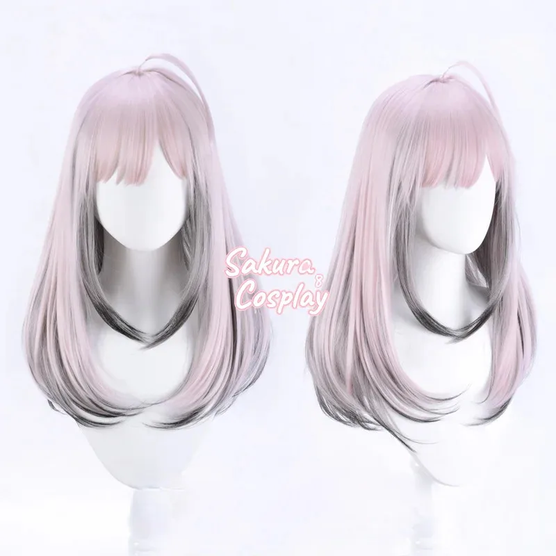 25cosvtuber sukoya kana youtuber cosplay rosa preto gradiente resistente ao calor cabelo sintético halloween carnaval festa + peruca grátis c