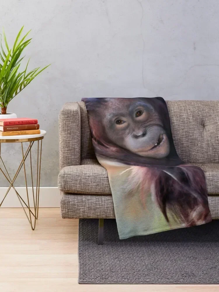 Orangutan Throw Blanket Blankets Sofas Of Decoration bed plaid Blankets For Bed Blankets