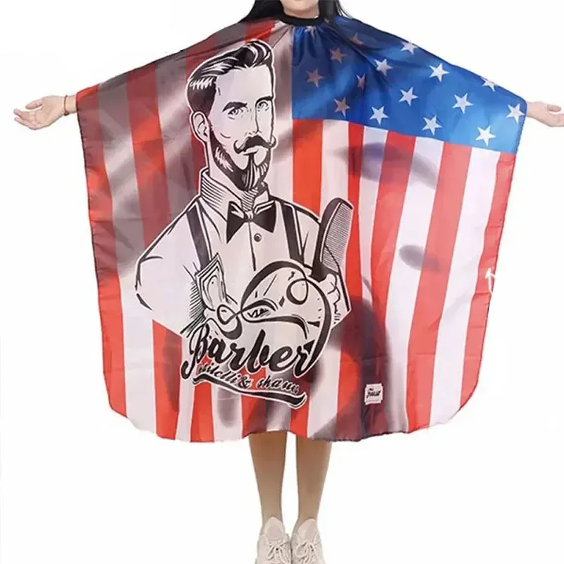 2026 Waterproof Non-Stick Hair Cutting Cloth Striped Barber Cape for Salon Professional Hairstylist Apron Retro Pattern