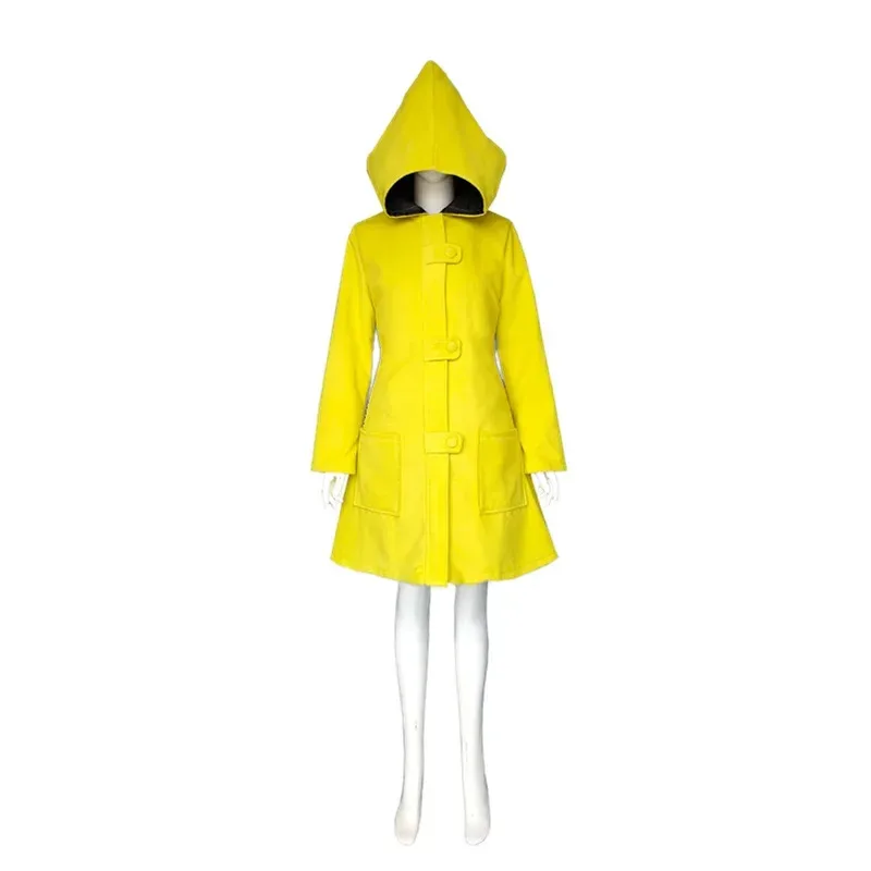 Little Nightmares ستة أزياء تنكرية معطف واق من المطر للأطفال البالغين معطف أصفر لحفلات الهالوين؛ 3,k8't،