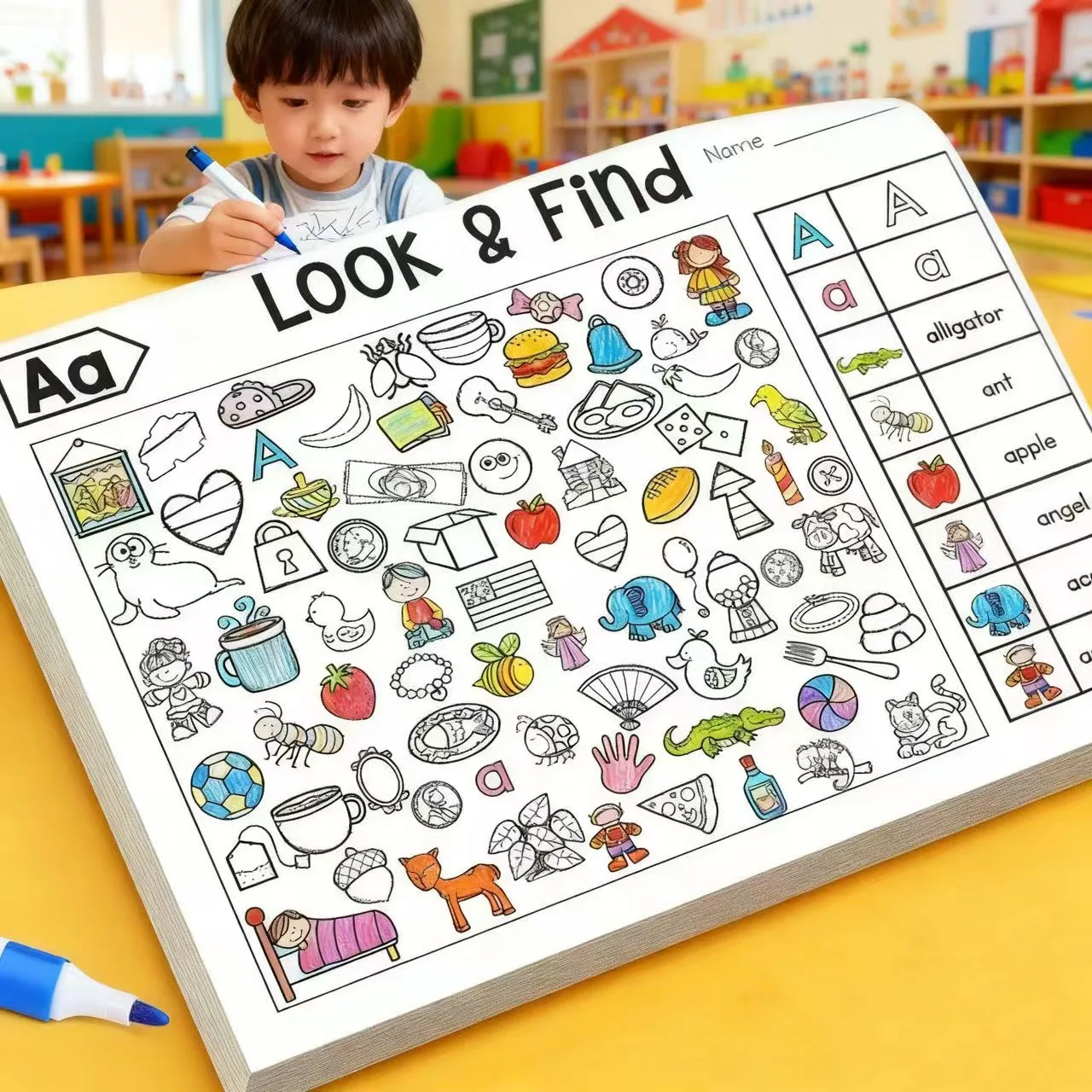 

Дети найти предметы, книжка-раскраска, забавная тетрадь с фокусом, головоломка, карта раннего образования