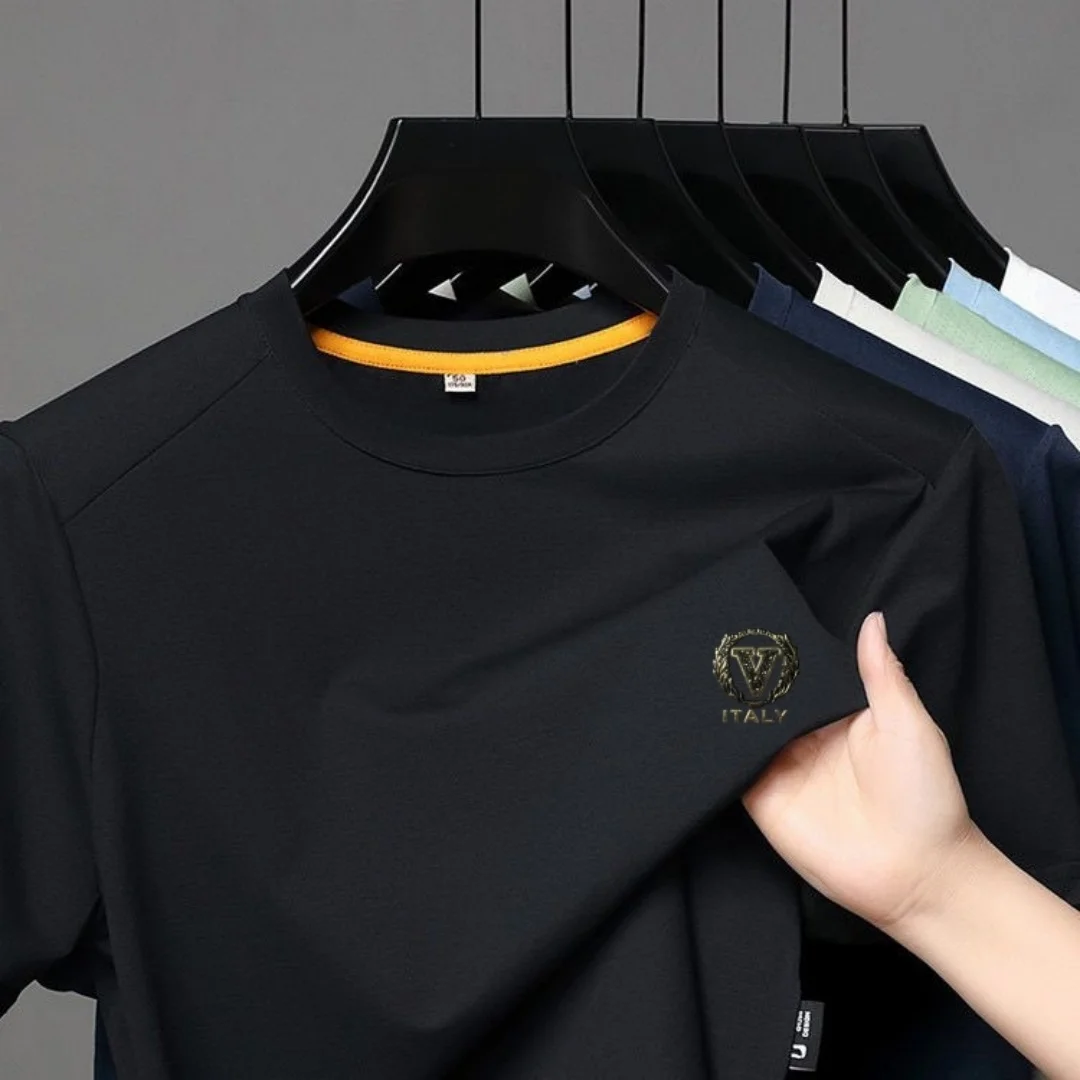 

New Design Quality Men's T-shirt O-Neck Pattern Print Short Sleeve Seamless Half Sleeve Summer Fashion Breathable Soft Menswear