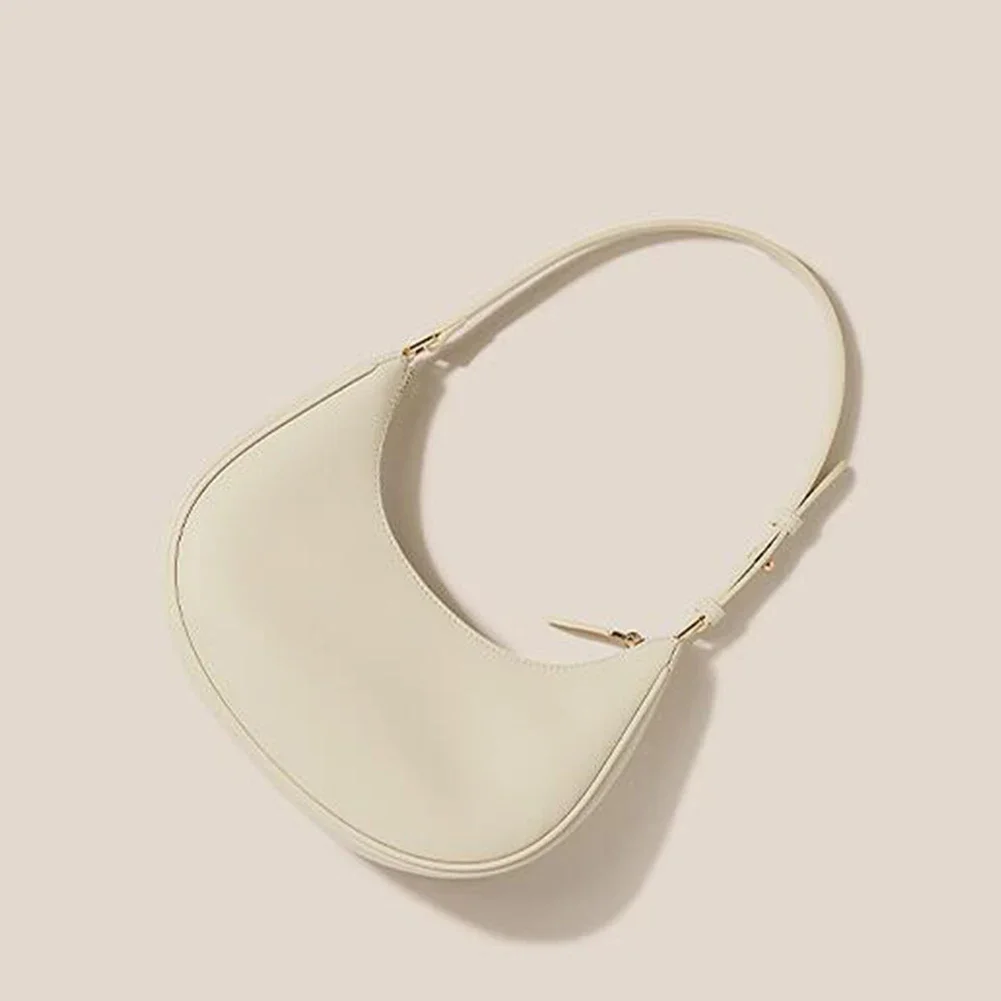 

Women Shoulder Bag PU Leather Half Moon Ladies Handbags Fashion Simple Casual Solid Elegant Portable Trend Handbags