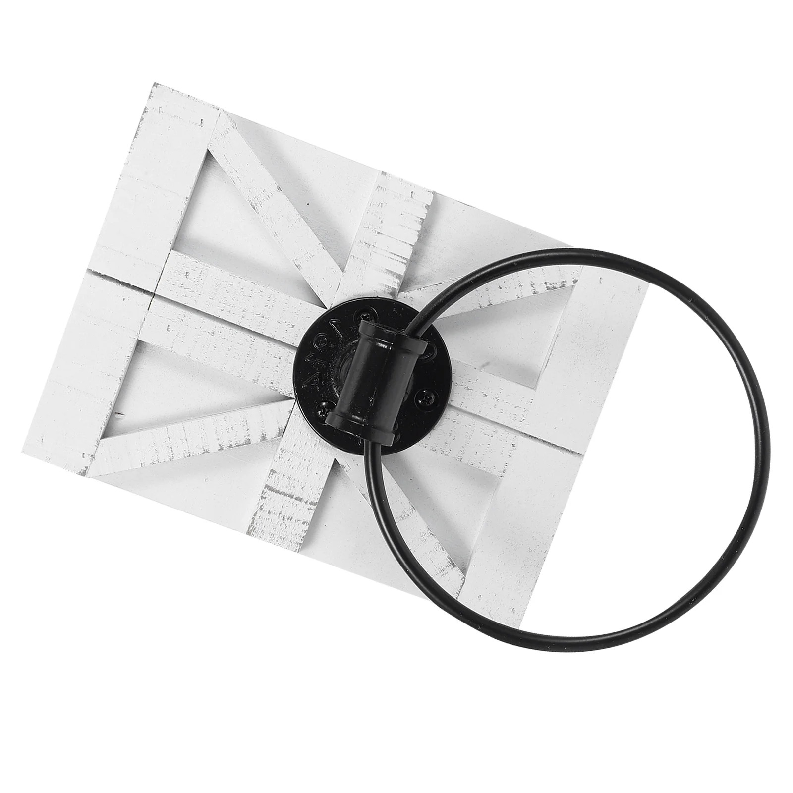 

Vintage Rustic Iron Wall Mounted Hand Towel Ring Towel Holder Wood Backing Bathroom Kitchen Storage Rack White