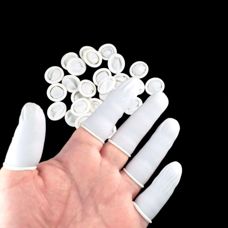 200pcs Fingertips Protective Finger Nail Art Latex Finger Cot Anti Static Disposable Finger Cot Watch Repair Tool for Watchmaker