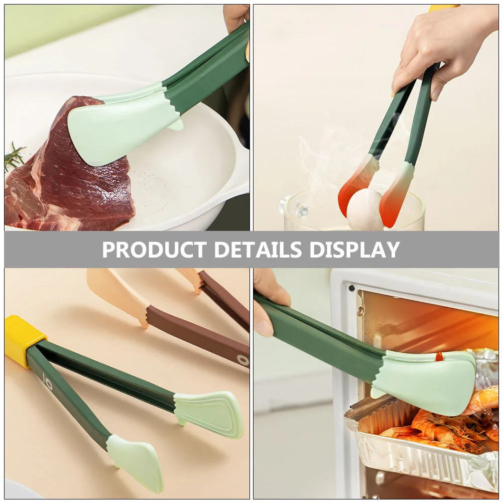 

Heat Resistant Bbq Tongs Green Non-Slip Food Clamp For Grilling Steak Fish Kitchen Utensil Multipurpose Barbecue Tool Kitchen