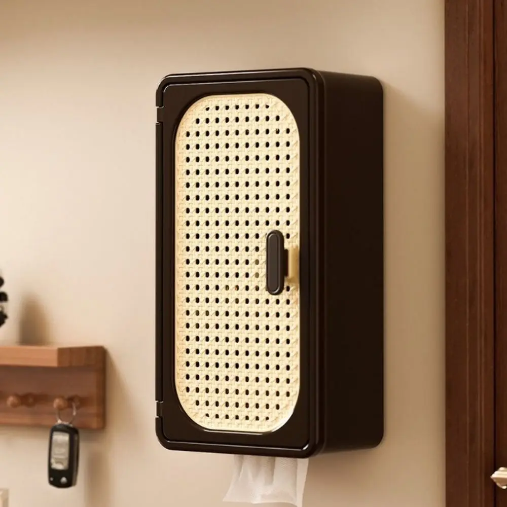 

Настенная коробка для салфеток, большая вместимость с перегородкой, бумажная коробка, контейнер в древнем стиле, водонепроницаемая настольная коробка для хранения в ванной комнате