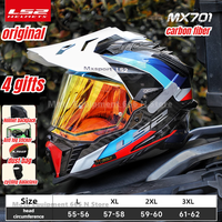 LS2 EXPLORER Carbon Fiber Off Road Rally Helmet Men's Women's Motorcycle Full Helmet Anti Fog Double Lens MX701