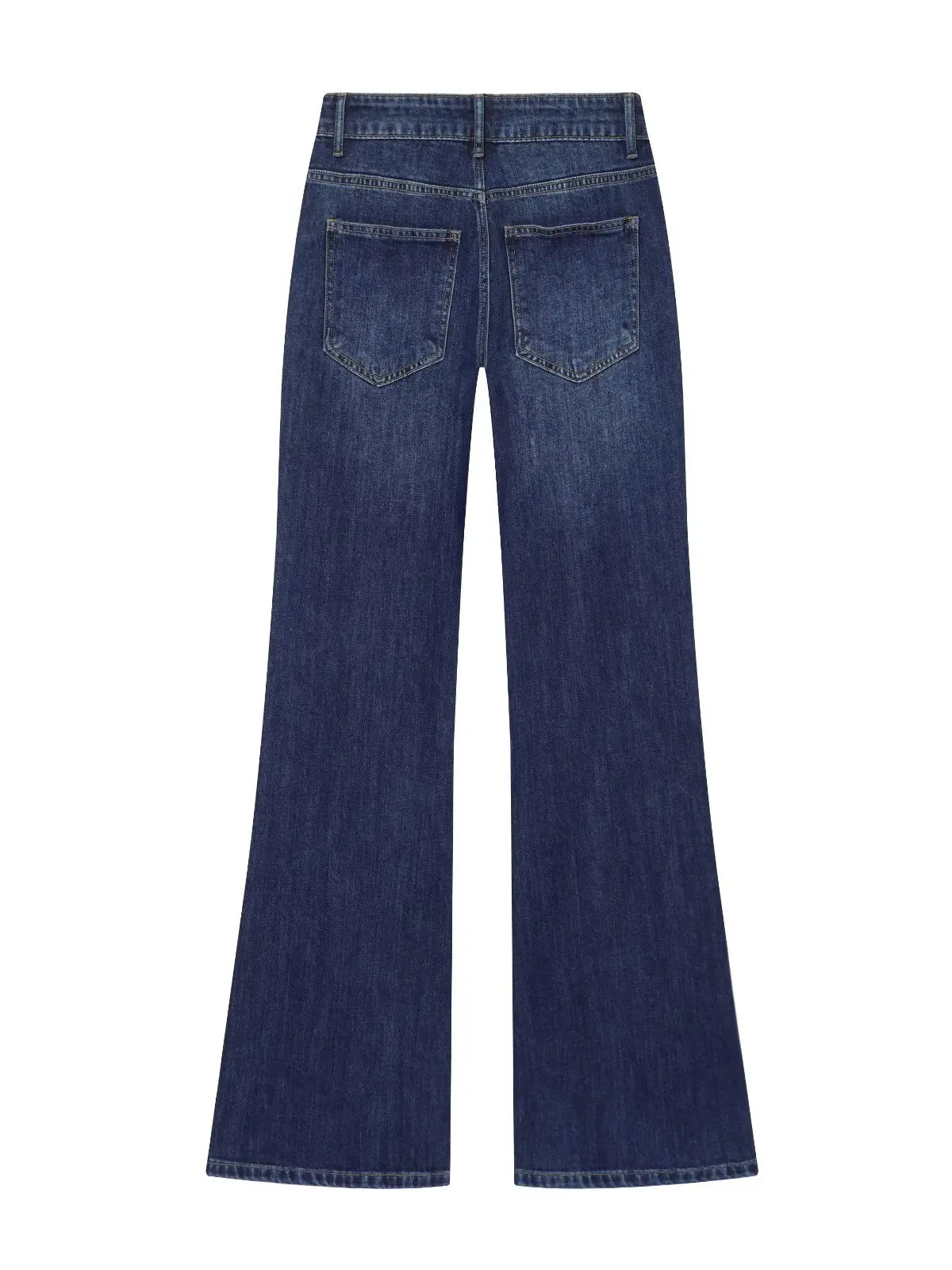 High Waist Bell Bottom Denim Jeans Women's Autumn Long Legs Illusion Pocket Decorated Stretchy Micro Elastic Denim Pants