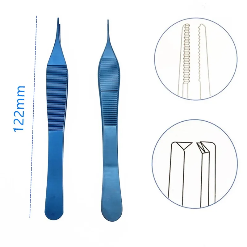 Tissue Forceps Serrated Tips/Teeth Titanium Ophthalmic Forceps Tweezers Eye Surgical Instrument