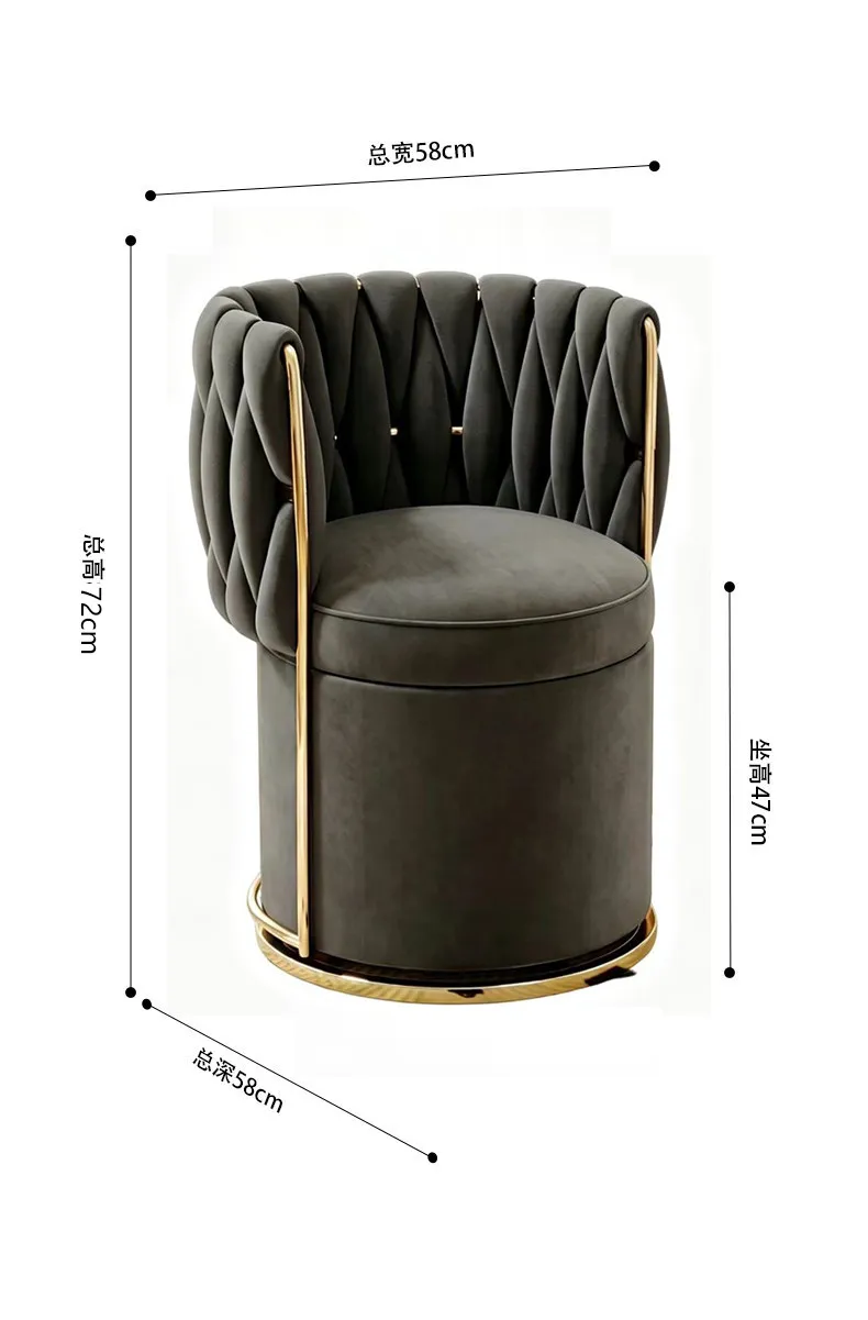Light luxury high-texture storage makeup stool rotatable dressing chair sedentary and comfortable