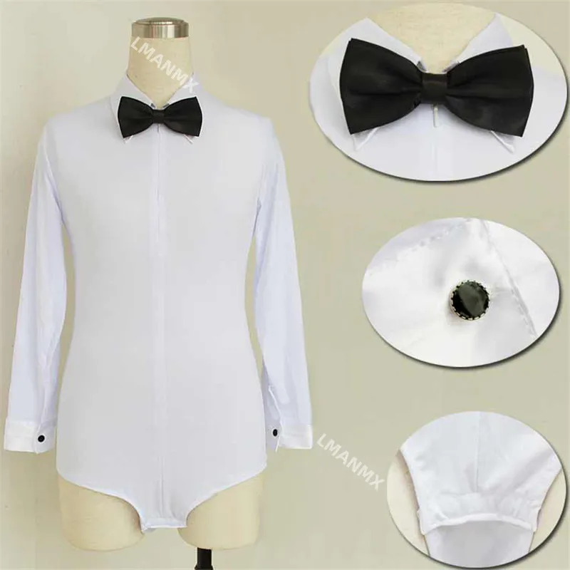 Camisa latina de manga larga para niños, Tops de baile para niños, ropa de baile de salón blanca, ropa de baile de Salsa/Cha/Rumba