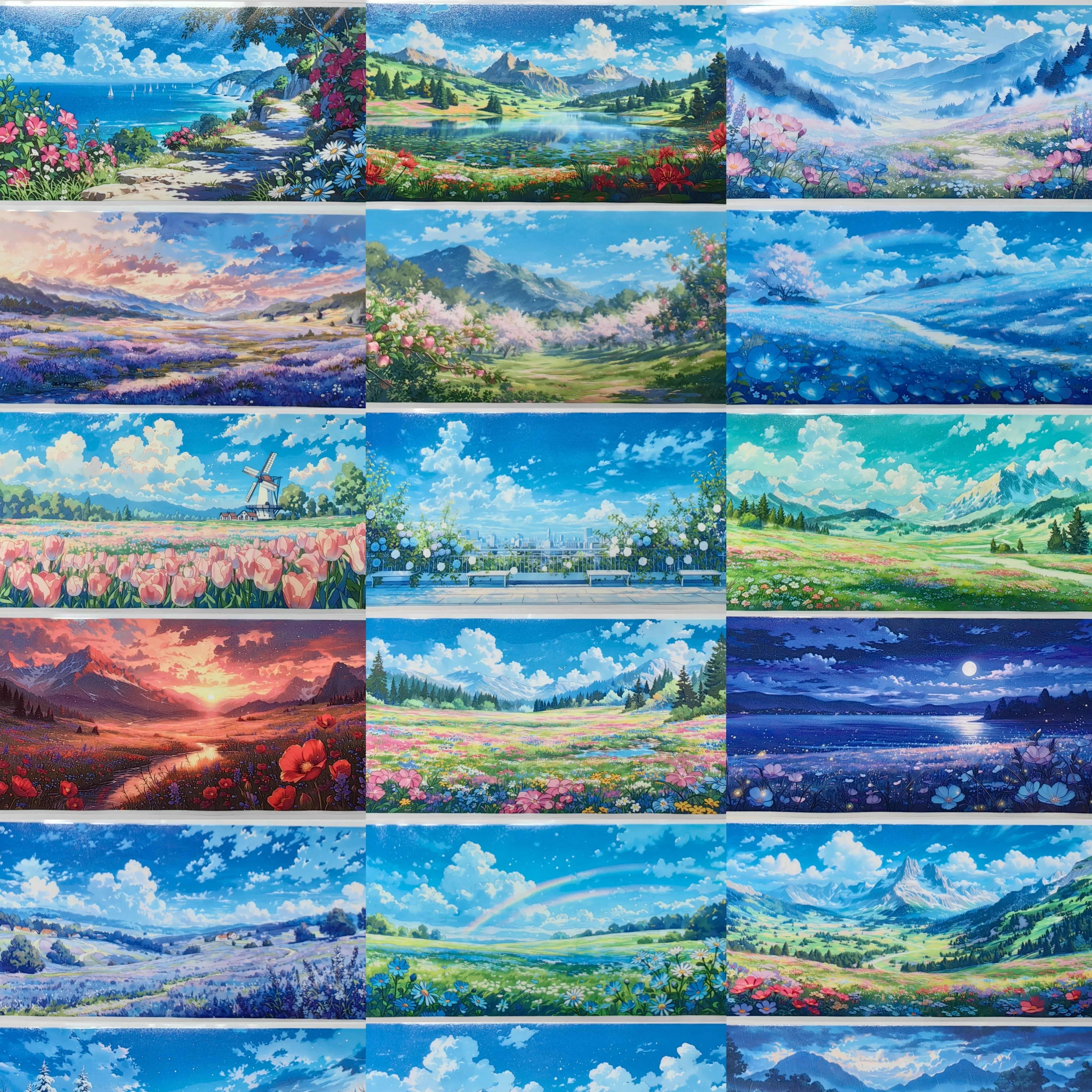 Landscape 4 Big Fruit Tree 2 Half Body Fruit Tree 2 Lotus Shore Above Clouds 6 Modern Background 4 Washi Tape