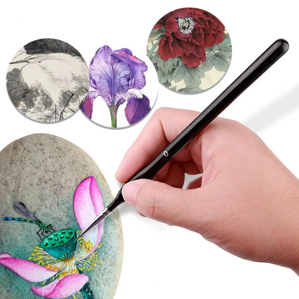 ชุดแปรงระบายสีอย่างละเอียดที่มีความแม่นยำสูงขนไนลอนสังเคราะห์ระดับพรีเมียมพู่กันระบายสีขนาดเล็กสำหรับโมเดลศิลปะ