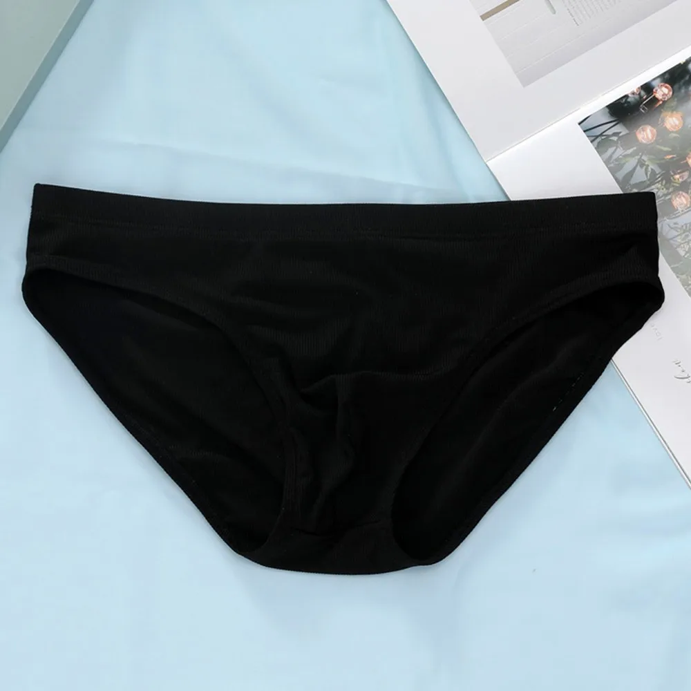 Mens Sexy Comfortable Breathable Low-rise U-convex Briefs Underwear Underpants Bulge Pouch Shorts Solid Color Soft  Underpants image 4
