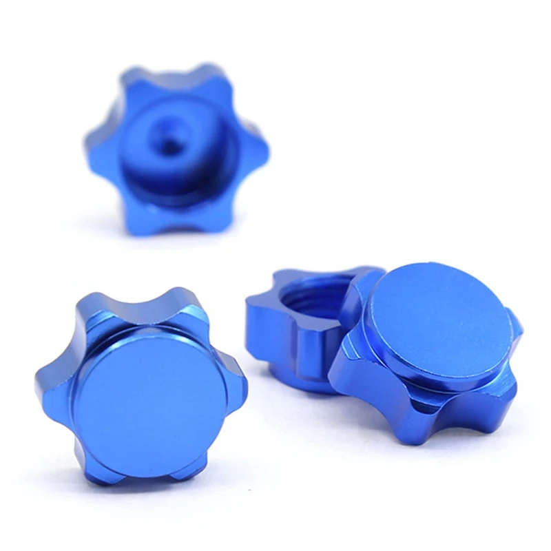 4Pcs Aluminum Wheel Hub Cover Anti-Dust Cover 17mm Hex Nut for 1/8 RC Car,Blue