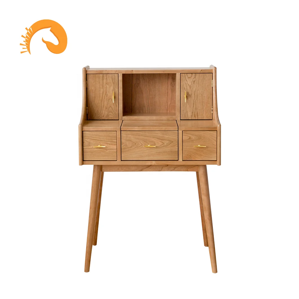 Dressing table Nordic style solid wood cherry wood make up table small household bedside cabinet computer desk furniture modern