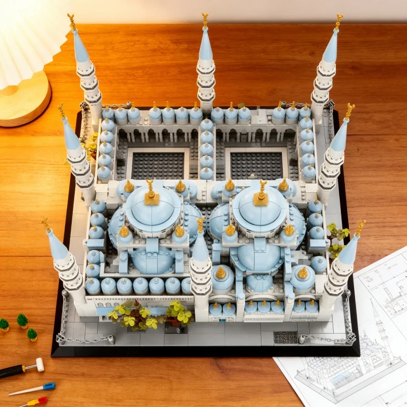 New Blue Mosque Istanbul Architecture Model 1129 PCS Building Block Educational DIY Puzzle Children's Toys For Kids Adult Gifts