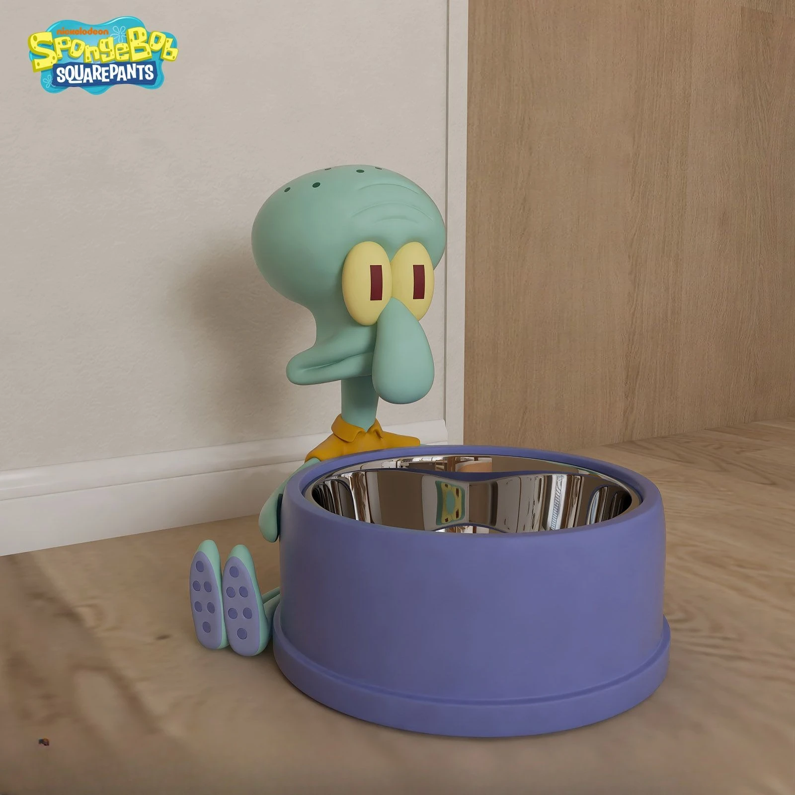 

Мультяшная миска для корма и воды для собак и кошек, декоративная миска-органайзер для рабочего стола в виде Сквидварда, подарок