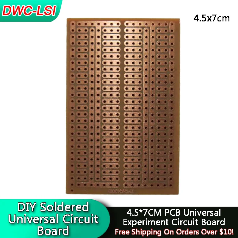 5/10PCS DIY 4.5x7CM Prototype Paper 2-3 Holes Single Row Continuous Holes PCB Universal Experiment Matrix Circuit Board