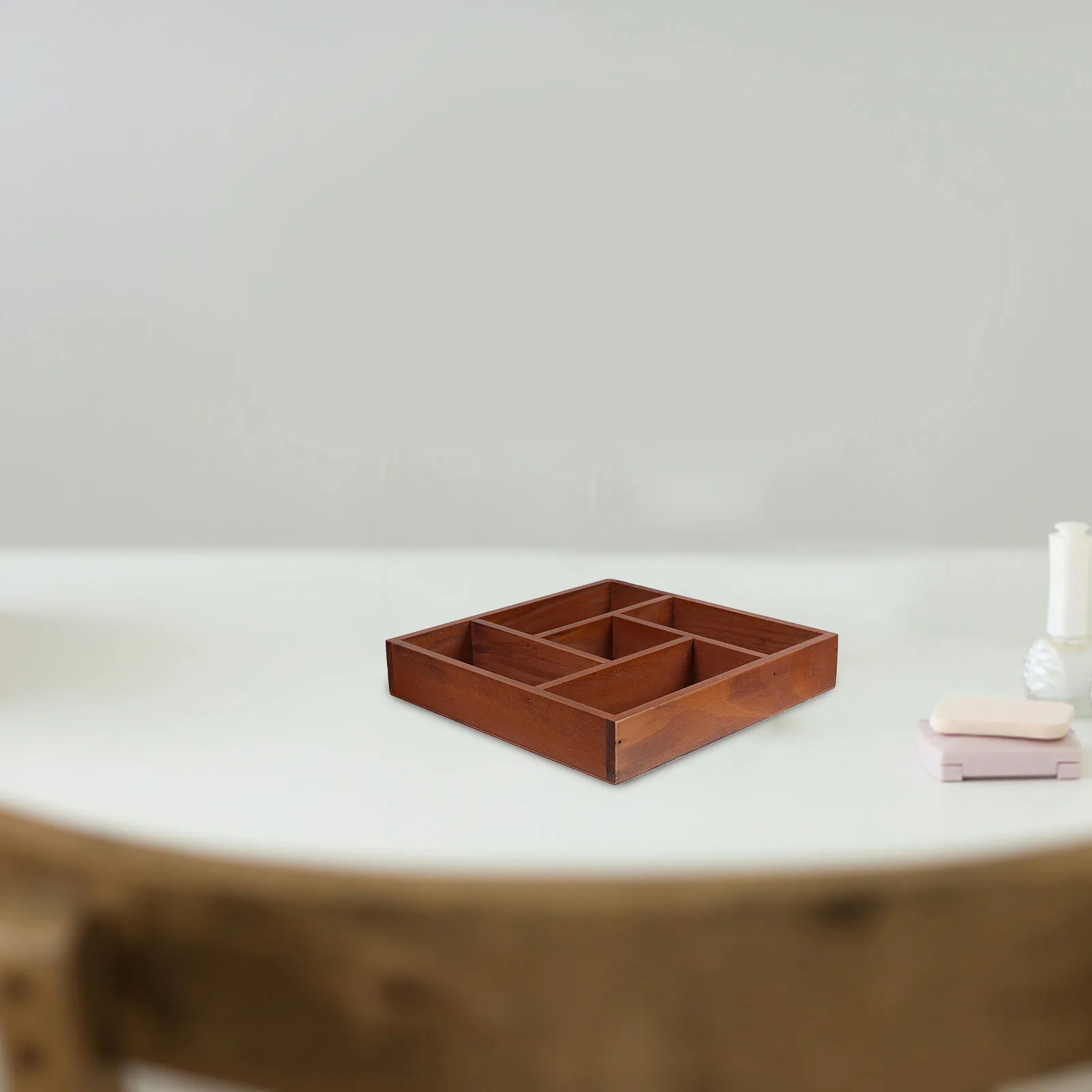 

Wooden Desktop Storage Box Vanity Organizers Drawer Trays for Organizing