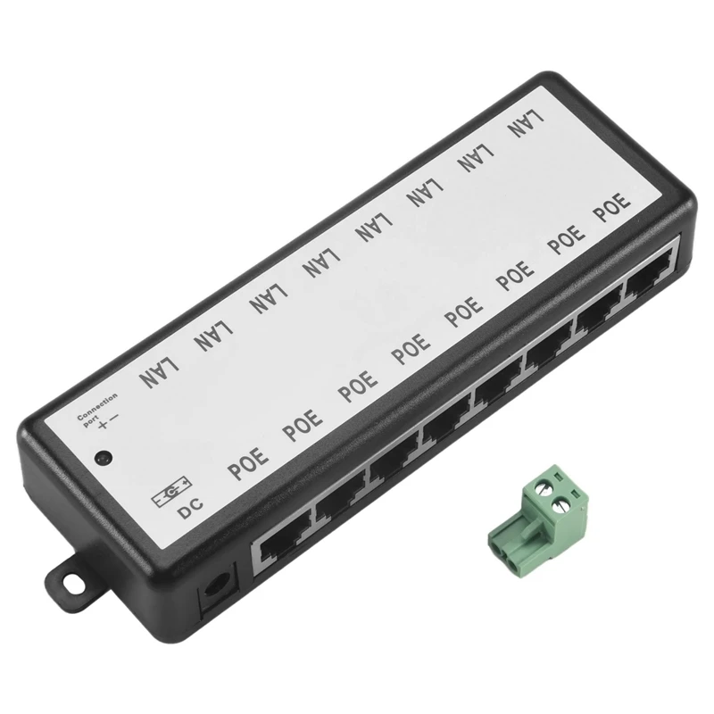 

8 Ports Poe Injector Poe Splitter For Cctv Network Poe Camera Power Over Ethernet Ieee802.3Af