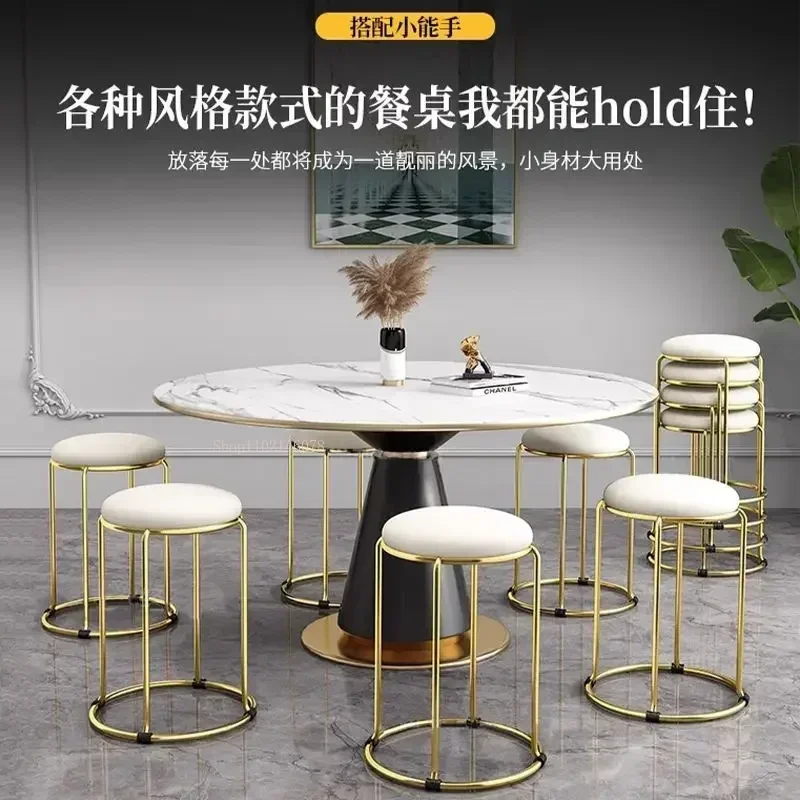 Light Luxury Nordic Stackable Low Circular Stools - Modern Minimalist for Home Dining & More