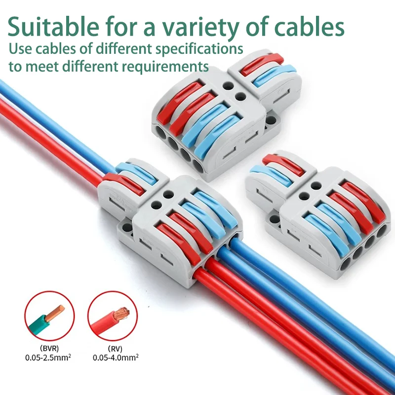 1 in Multiple Out Quick Wiring Connector Universal Splitter Wiring Cable Push in Terminal Block Universal Fast Wiring SPL 222 23