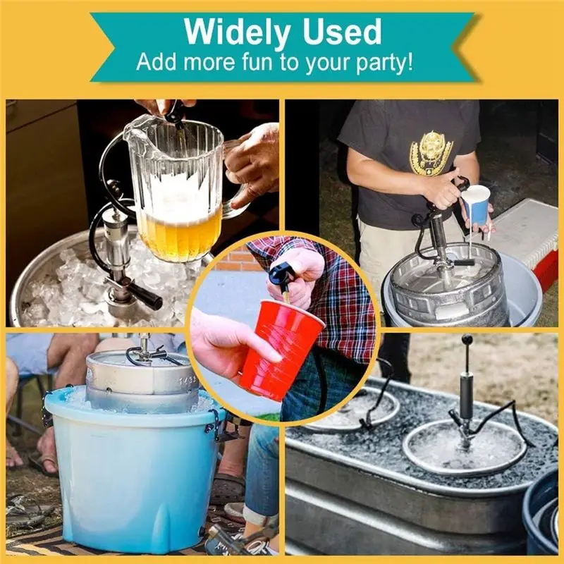 

AB39-Beer Keg Pump 8Inch D System Keg Tap, Stainless Steel Probe Coupler For US Sankey,Kegerator, Keg Party Pump