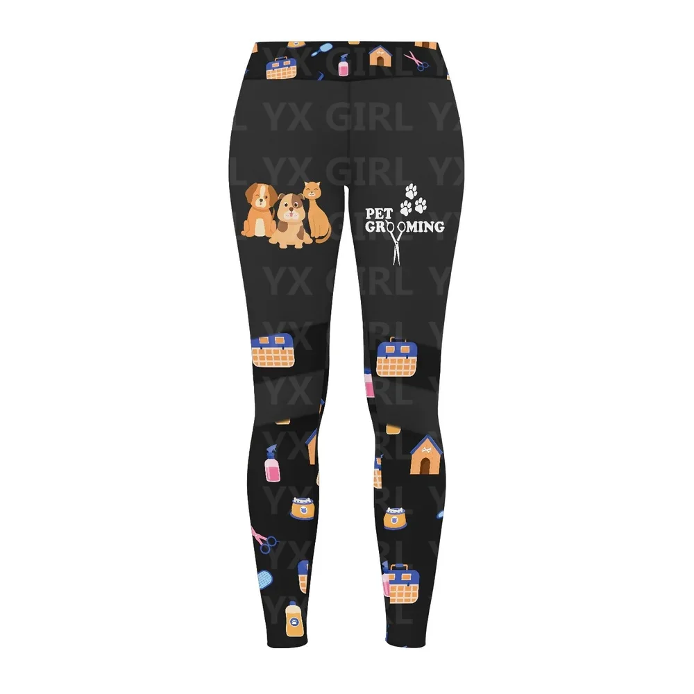 

Latest Pet Grooming Leggings For Women Orange Color 3D All Over Printed Legging For Women