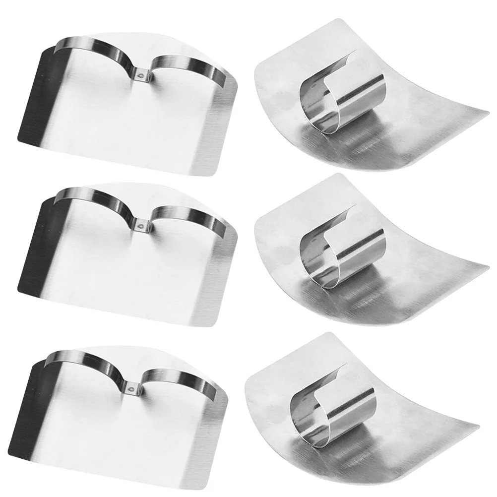 

6 Pcs Stainless -Guard Finger Protectors Vegetable Compact Guards Kitchen Tools Sturdy