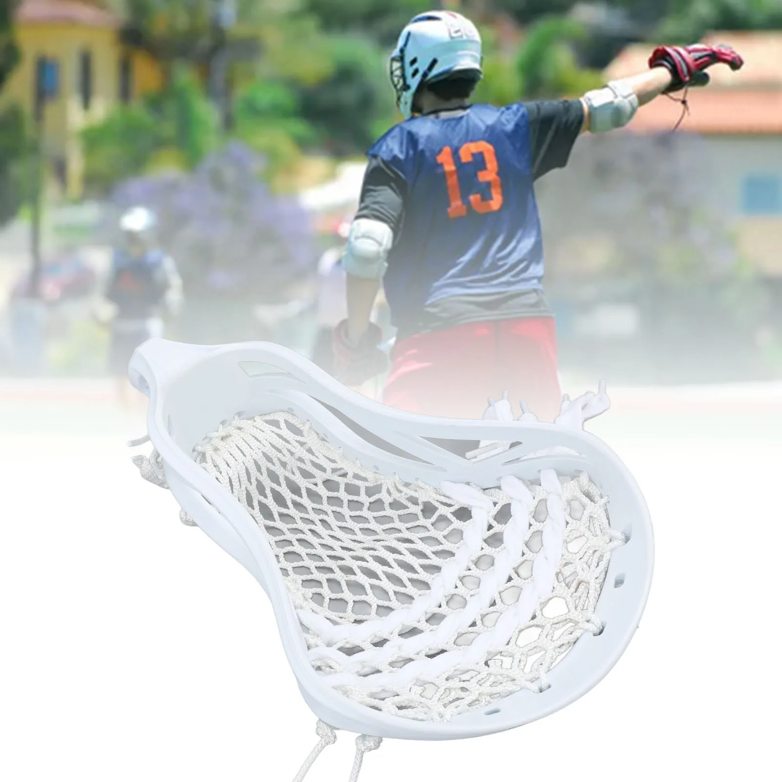 Lacrosse stik jaring tali kepala, tongkat kepala nilon Lacrosse untuk latihan kompetisi pria