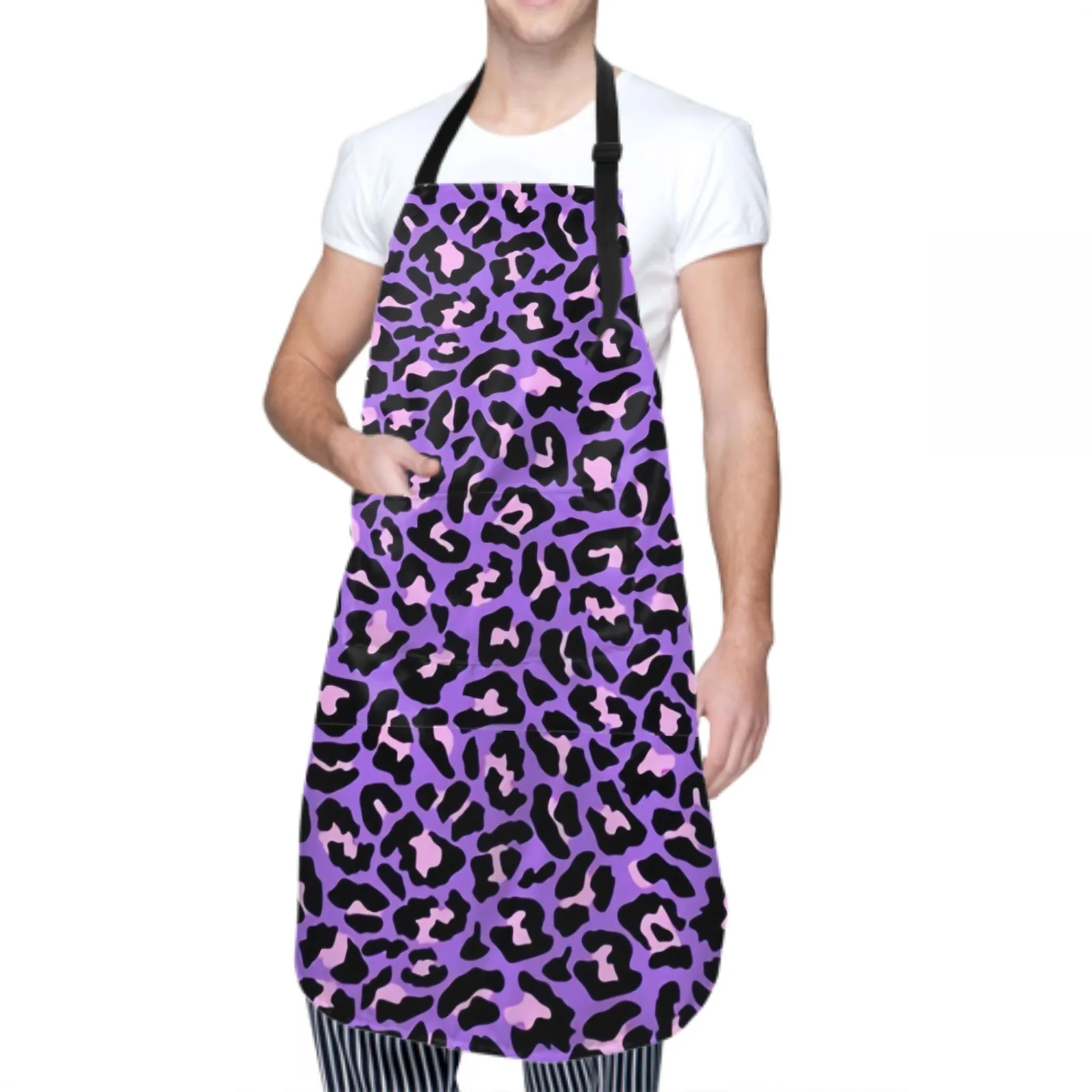 Cheetah Leopard Waterproof Apron with 2 Pockets Kitchen Chef Apron  Apron for Hair Brushing Cooking Baking Painting Gardening