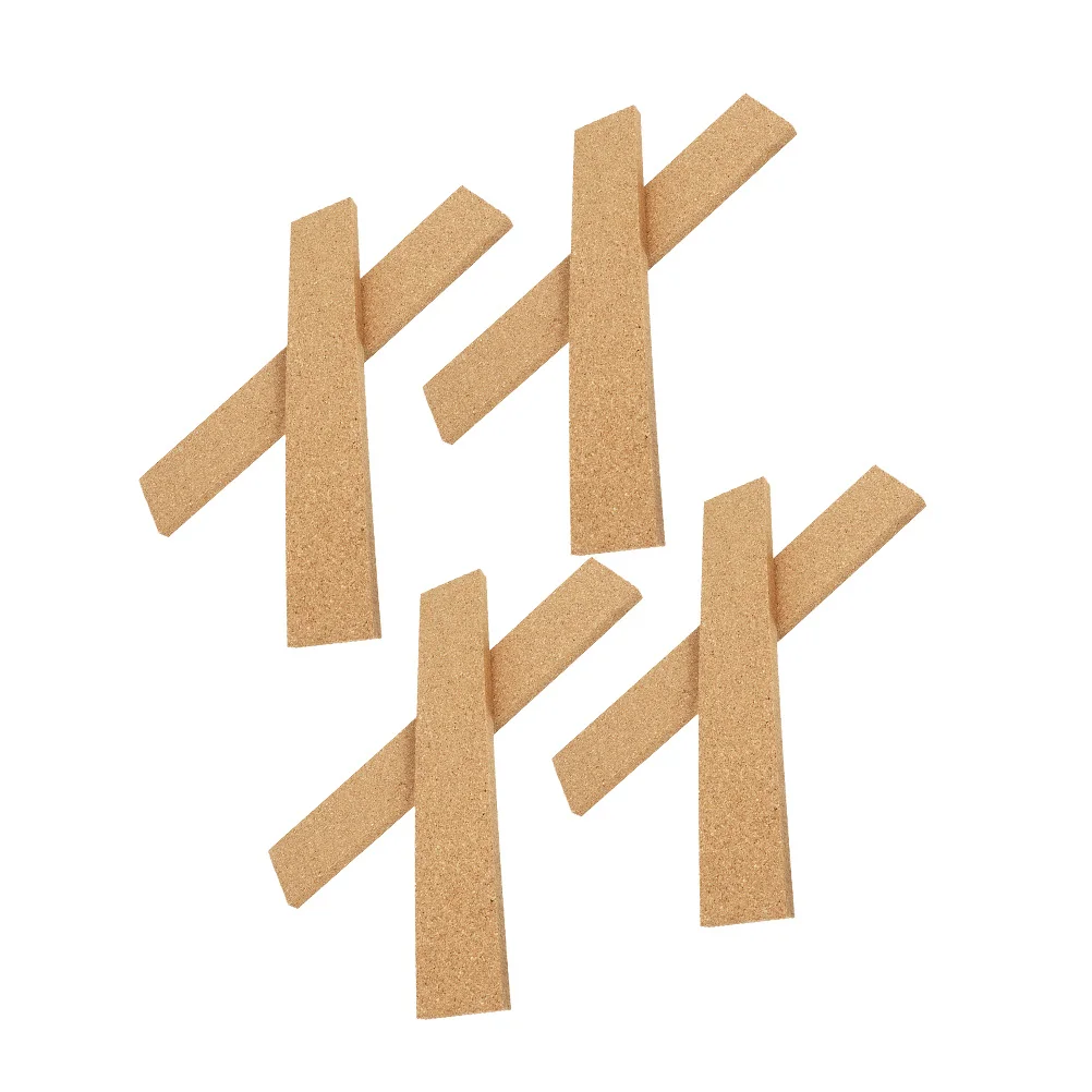 8pcs Cork Bulletin Bars Adhesive Cork Strips Thick Natural Frameless Memo Board For Home Office Classroom Wall Display