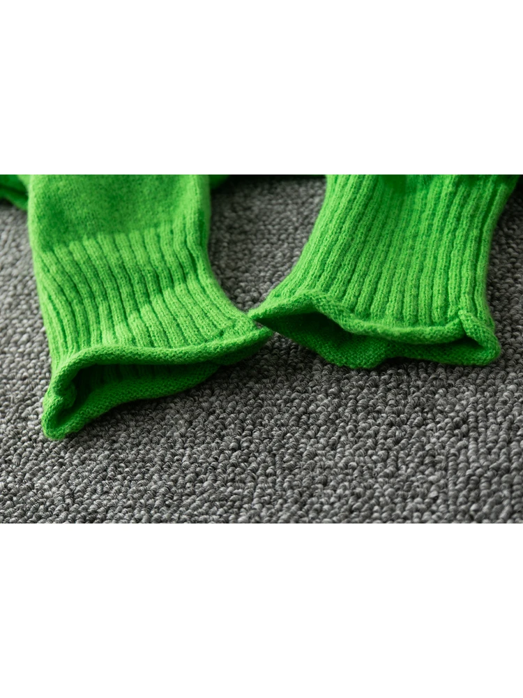 Maglione lavorato a maglia primavera autunno ort V-Ne Long Sve Faionable Semplice pendolare Versatile maglione da donna in misto poliestere