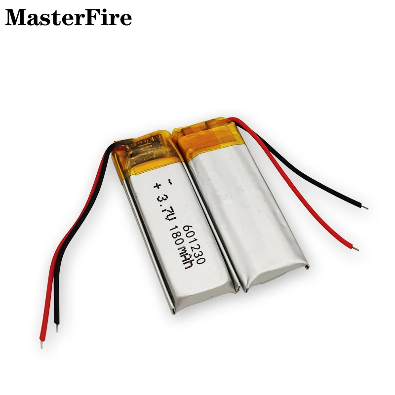 2-10PCS 601230 3.7V 180mah Rechargeable Lithium Polymer Battery for Bluetooth Headset Handheld Fan Recording Pen LED Light Cell