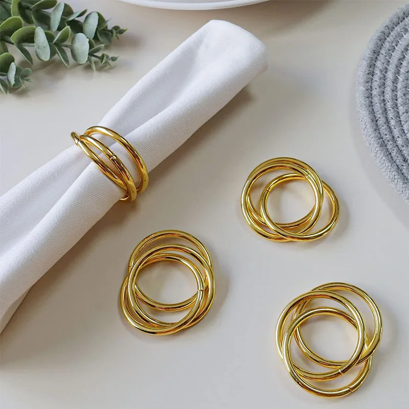 6pcs New Elegant Creative Napkin Buckle European Style Napkin Ring Wed Ding Restaurant Mouth Cloth Ring