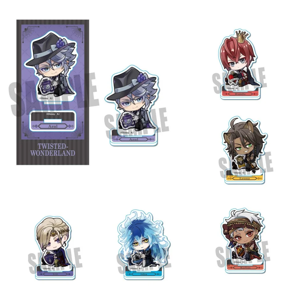 7pcs Cute Anime Twisted-Wonderland Acrylic Stand Model Cosplay Characters Ornament Accessories Goods Collection Gifts 10cm