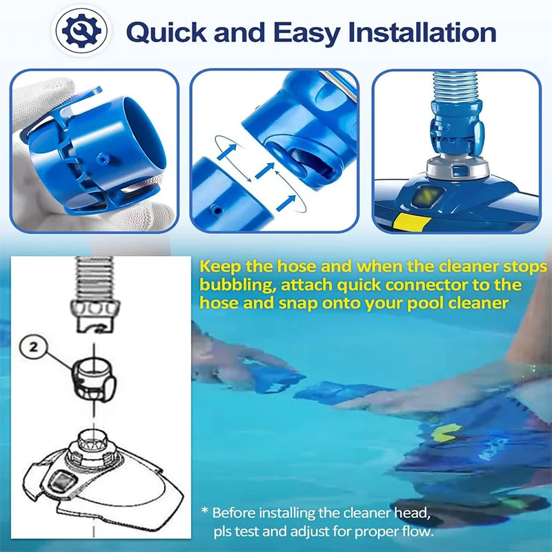 R0526900 Quick Connector Replacement for Zodiac Baracuda MX6, MX8, T5 & T5 Duo Suction Cleaners Pool Systems Swimming Pool, Blue