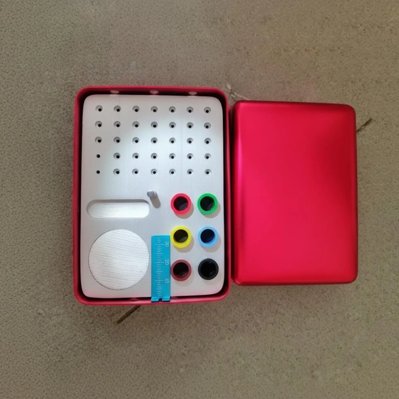 Dental Sterilization Case Aluminum Alloy 35 Hole Bur Holder Box for Dental Equipment High Temperature Steam Tool Storage